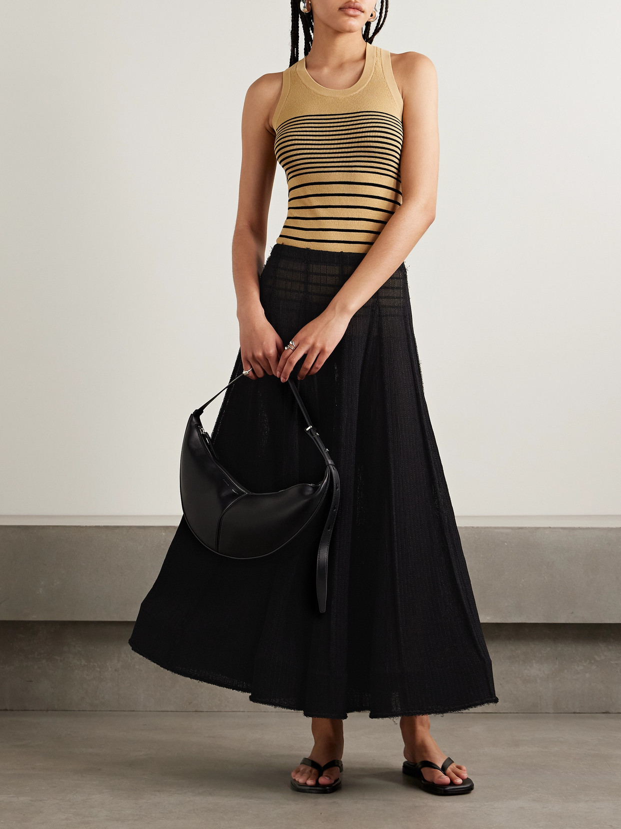 Roberts Striped Stretch-Knit Tank