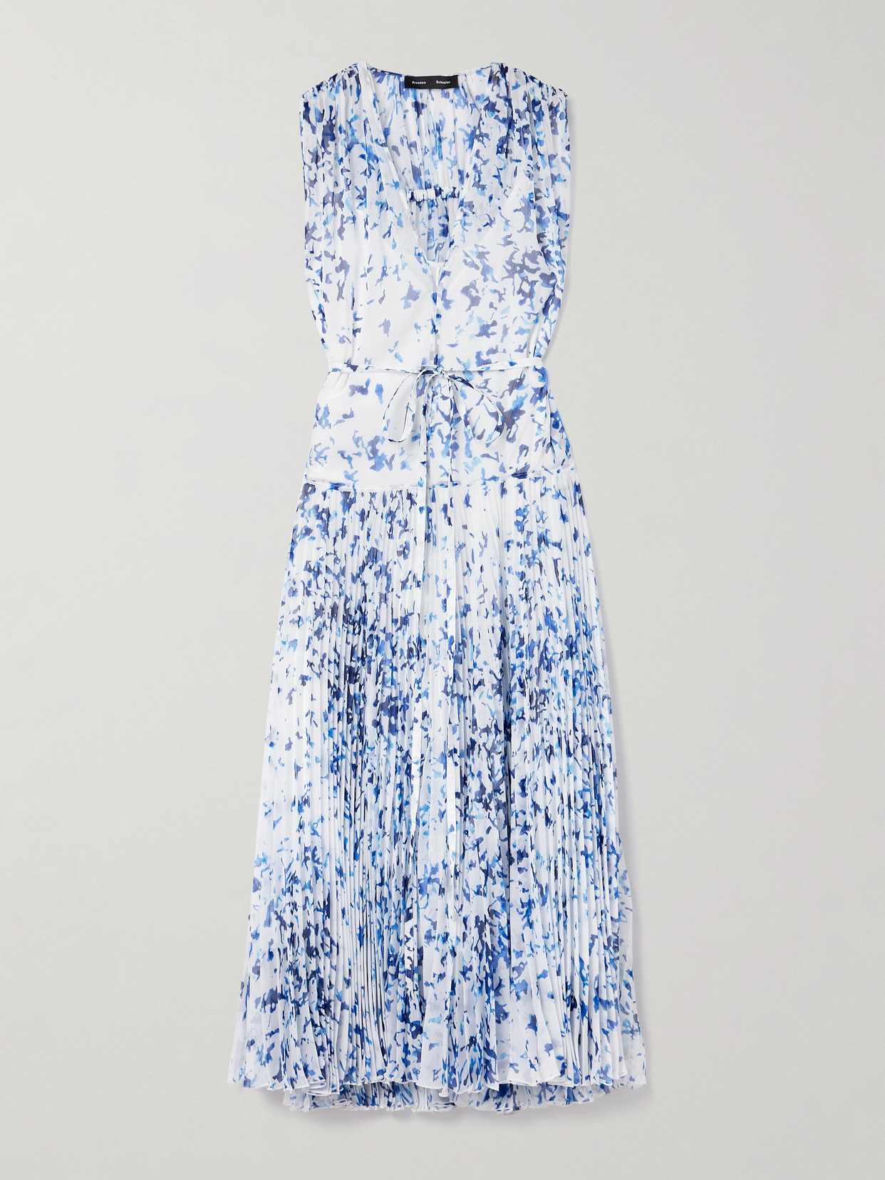 Proenza Schouler Pat Pleated Printed Crepon Maxi Dress