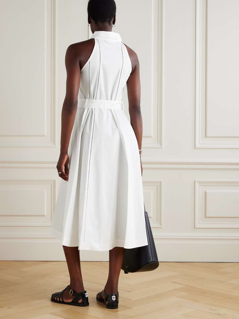 Dorothy Crochet-trimmed Cotton-blend Poplin Midi Shirt Dress - US0 | Image | 2