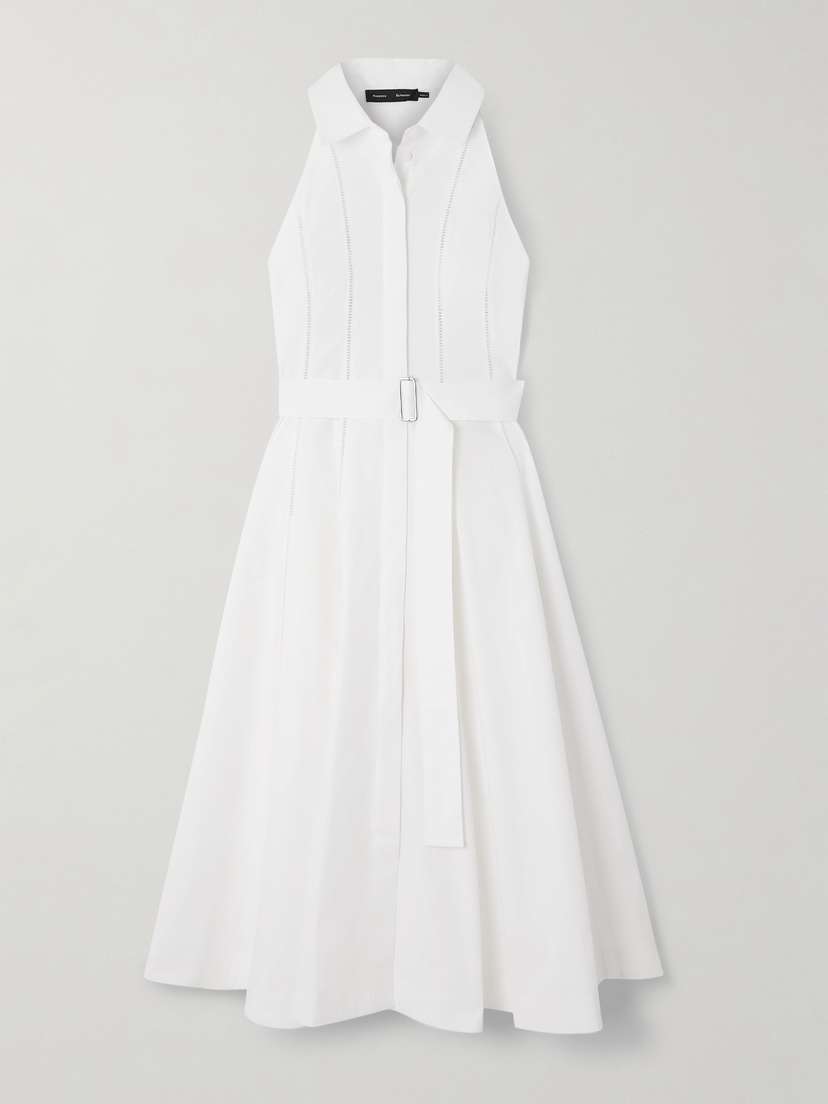 Dorothy Crochet-trimmed Cotton-blend Poplin Midi Shirt Dress - US0 | Image | 0
