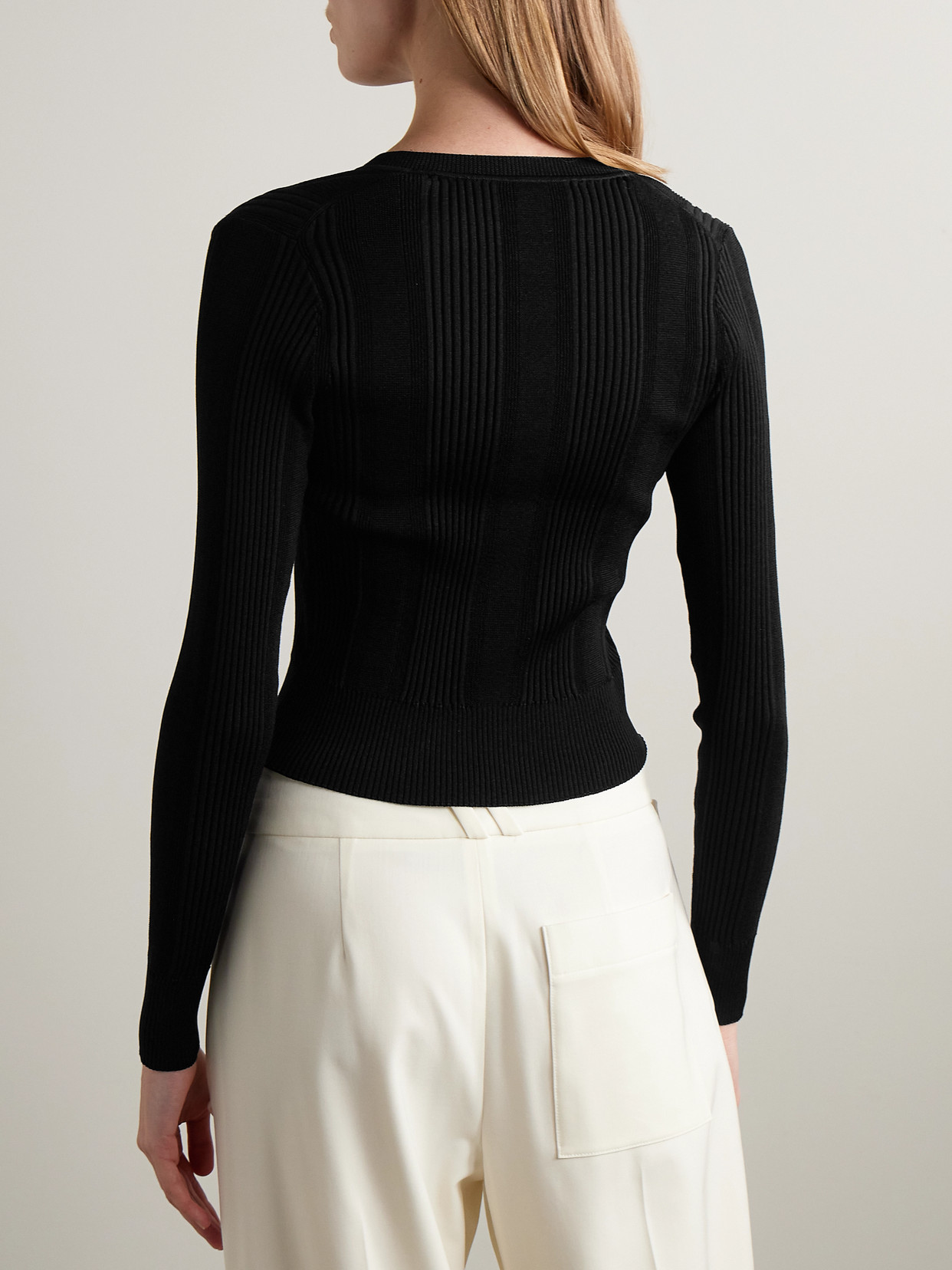 Shop Proenza Schouler Currin Ribbed-knit Cardigan