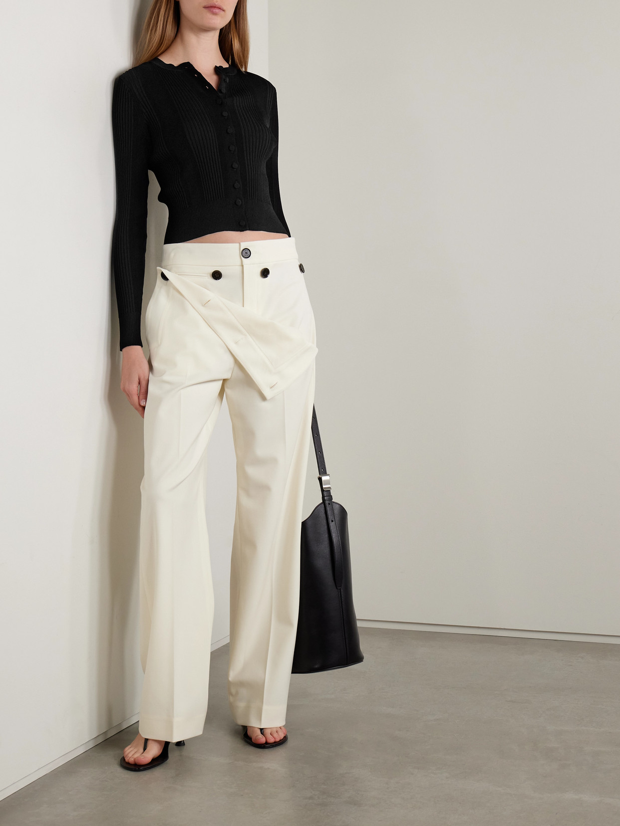 Shop Proenza Schouler Currin Ribbed-knit Cardigan