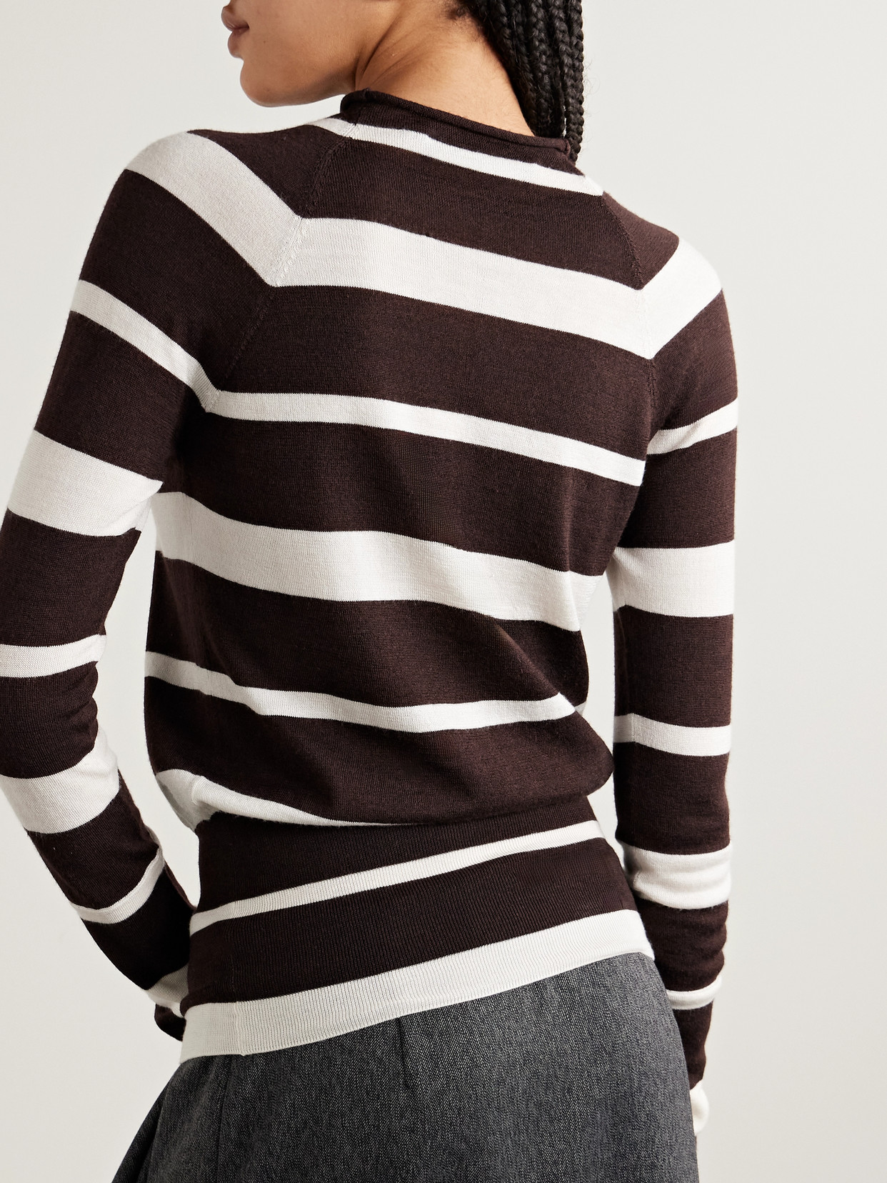 Gia Striped Wool And Silk-Blend Sweater