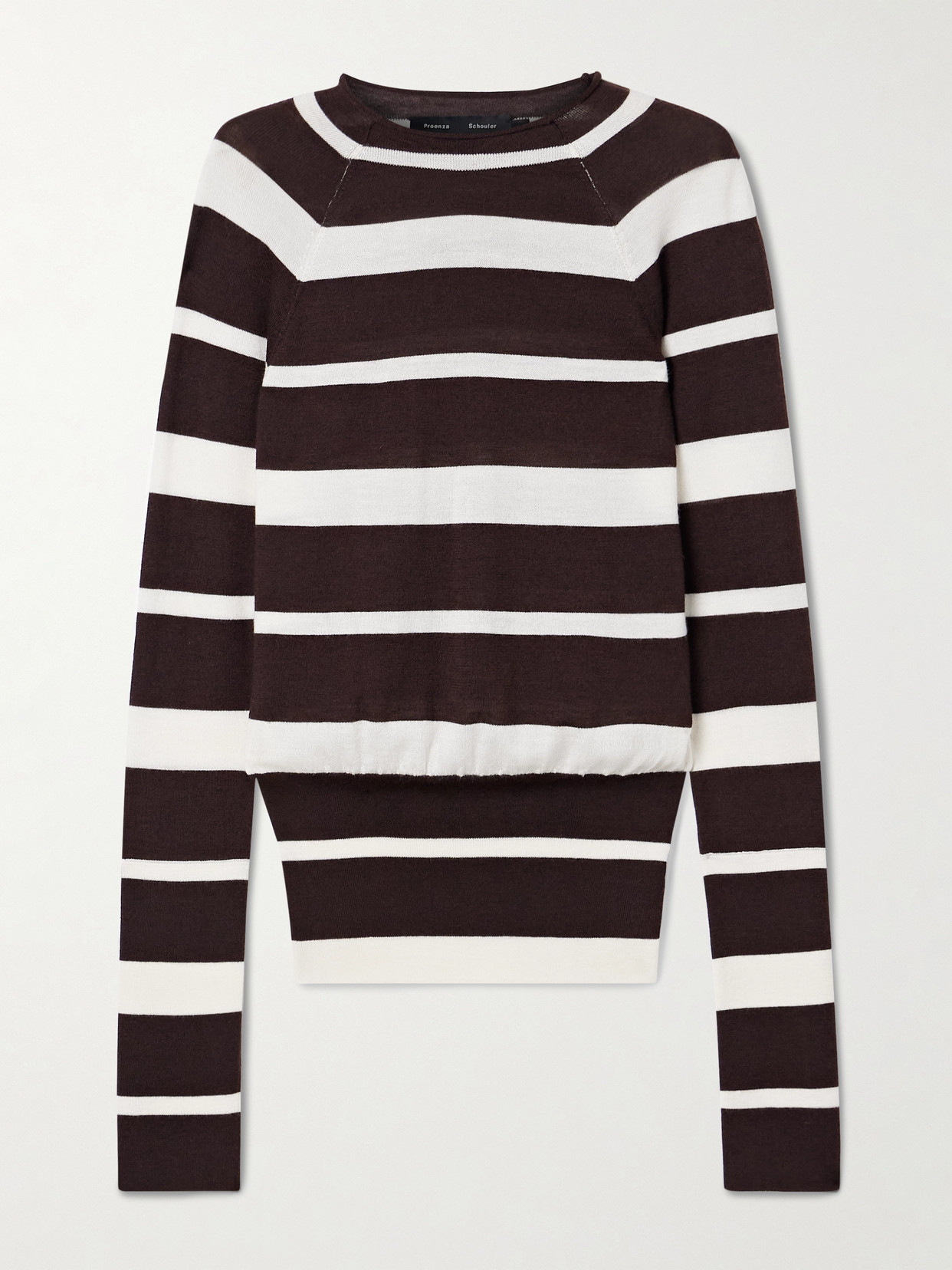 Proenza Schouler Gia Striped Wool And Silk-blend Sweater In Brown