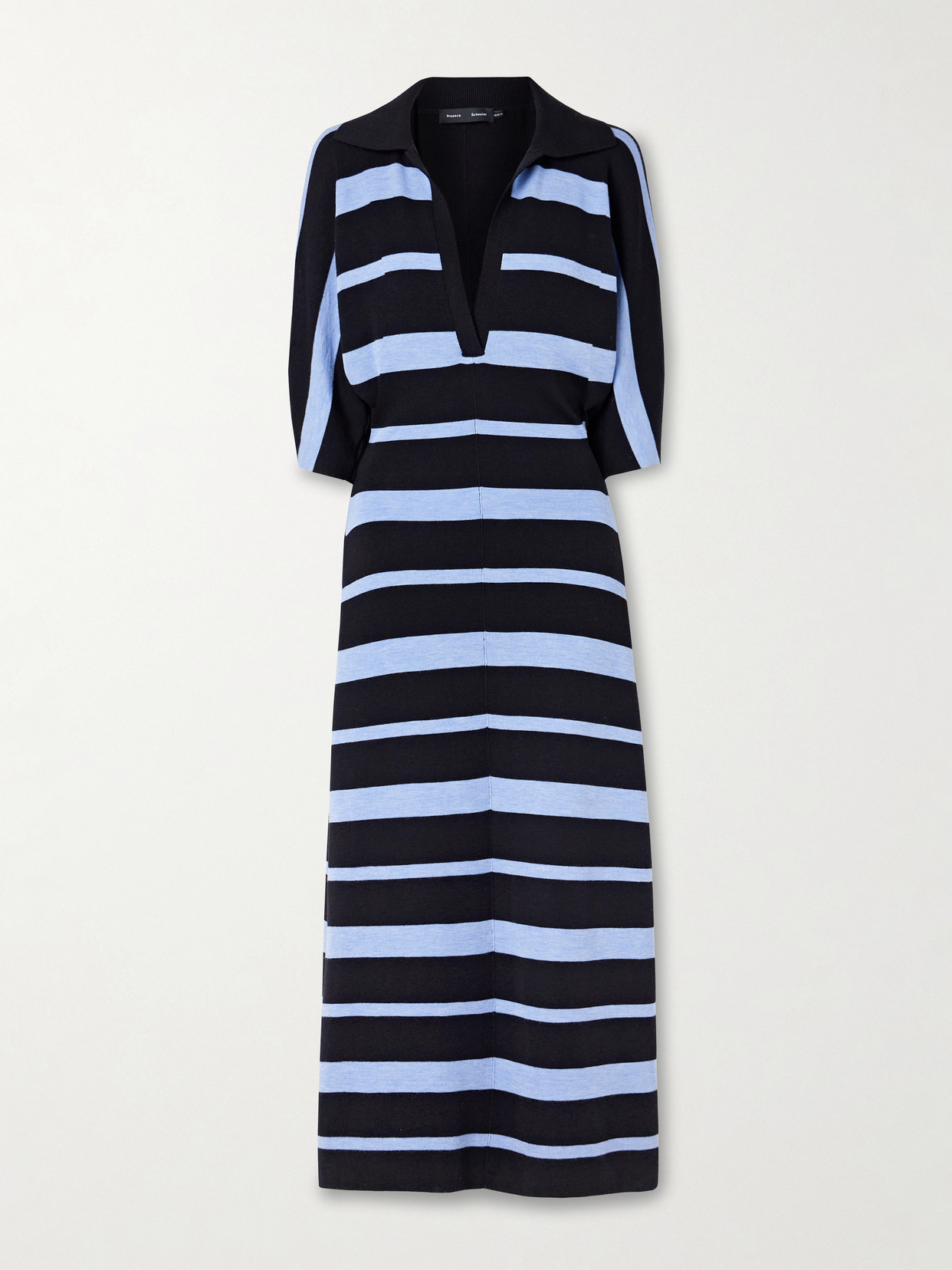 Proenza Schouler Solana Striped Wool And Silk-blend Midi Dress In Multi