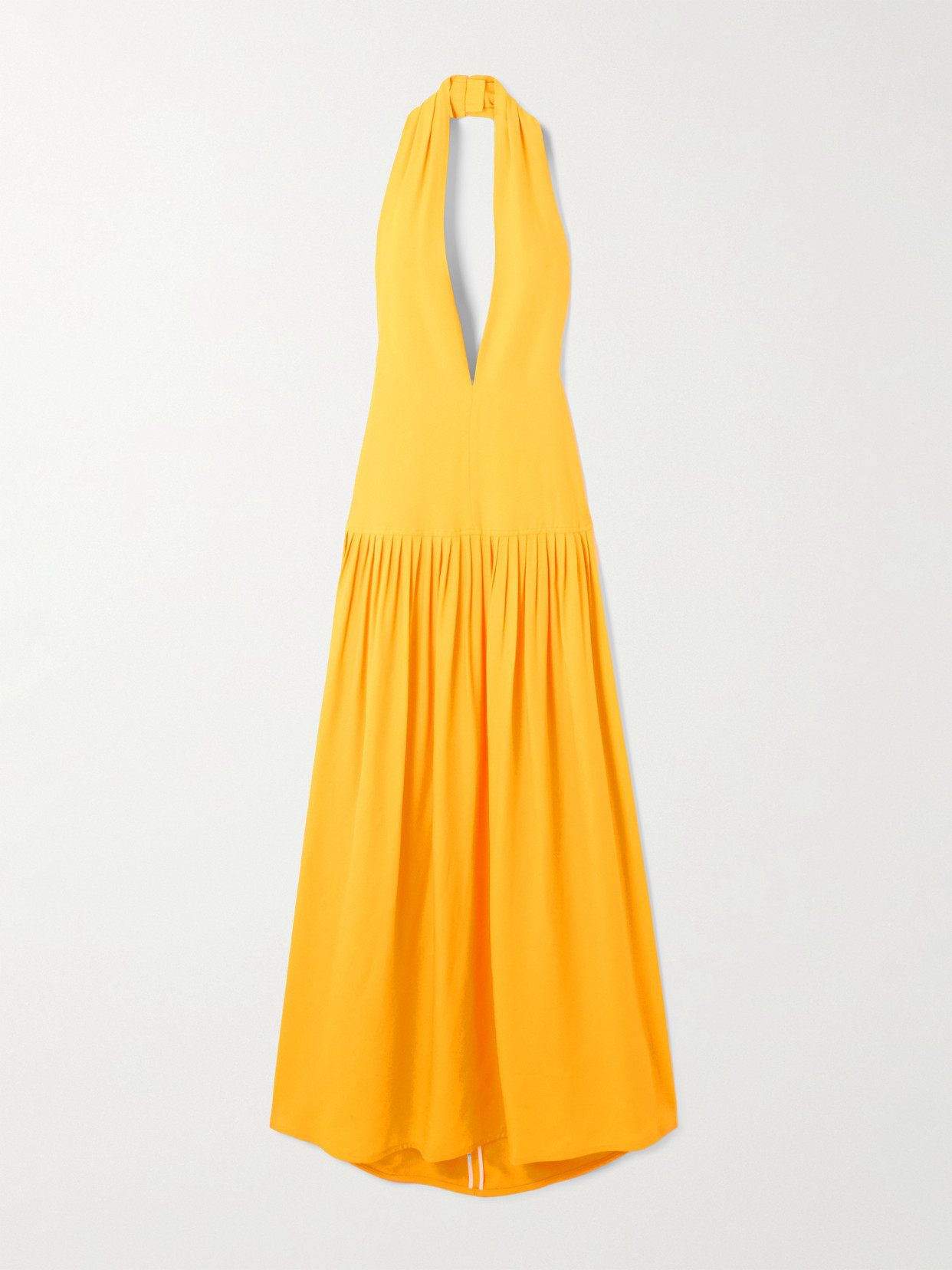 Proenza Schouler Tala Pleated Georgette Halterneck Maxi Dress