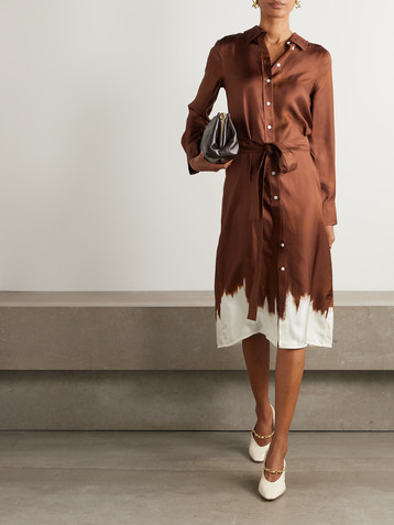 Proenza Schouler Amaya belted silk satin-twill dress