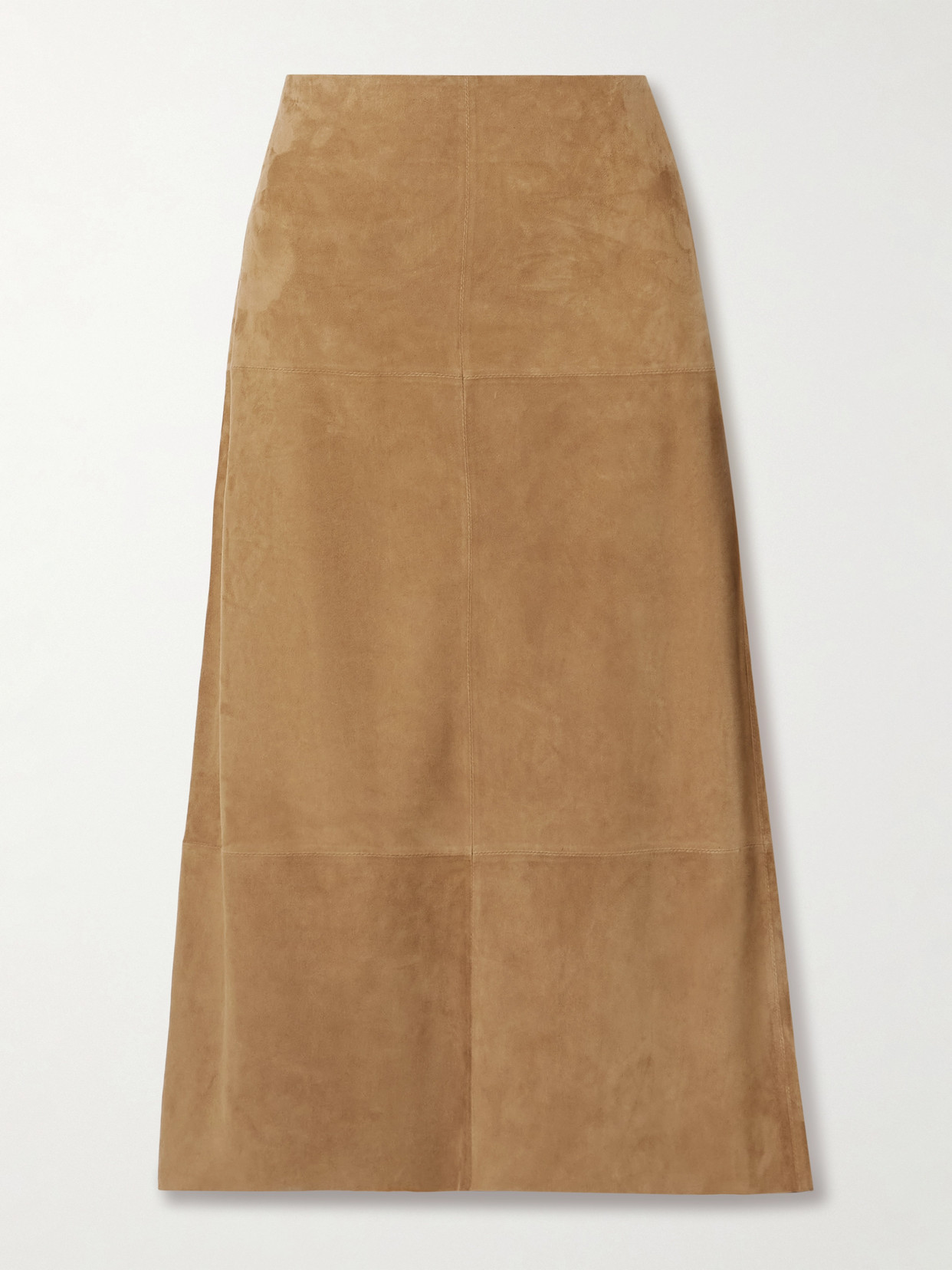 Proenza Schouler Nadia Suede Midi Skirt In Brown