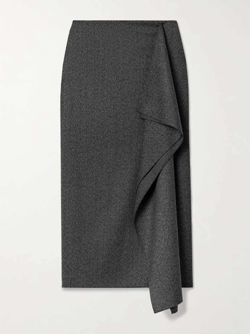 Proenza Schouler Amery Draped Twill Midi Skirt