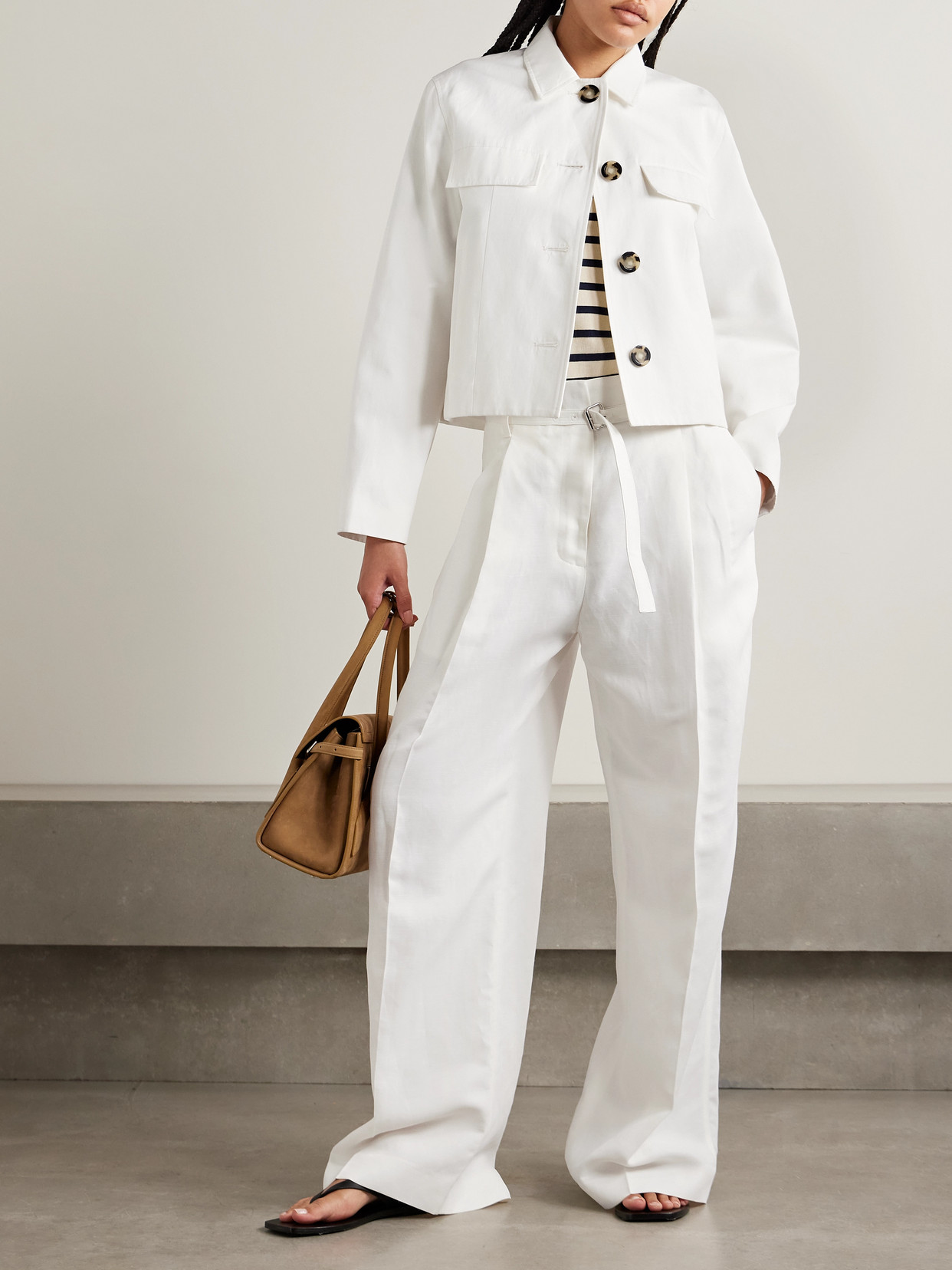 Proenza Schouler Thelma Cotton And Linen-blend Jacket In White