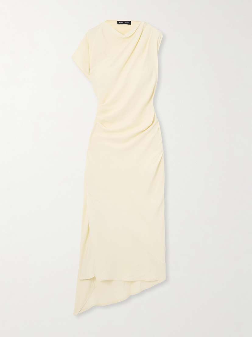 Proenza Schouler Hallie Draped Ruched Twill Midi Dress