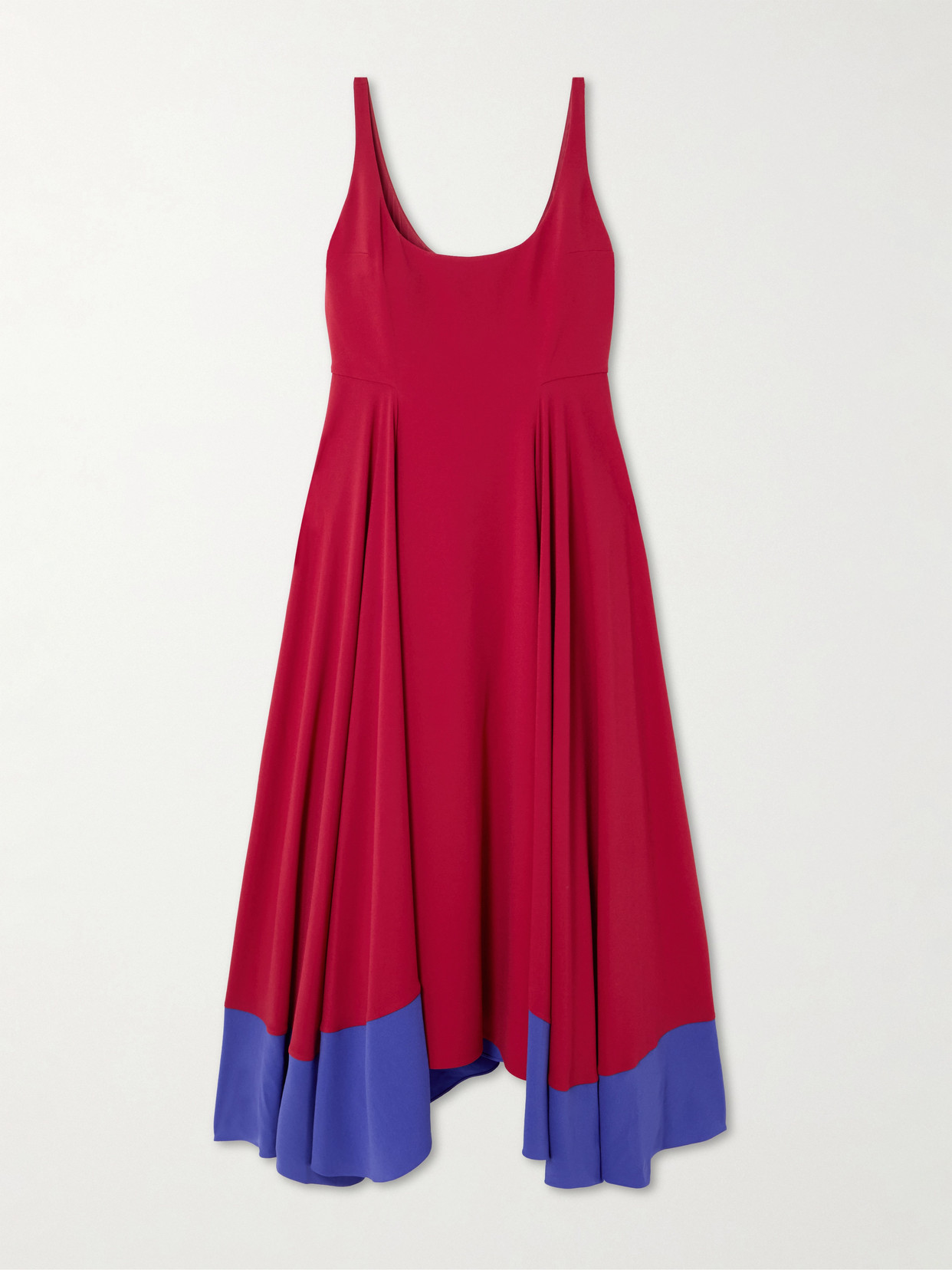 Roksanda - Awn Asymmetric Two-tone Crepe Dress - Fuchsia