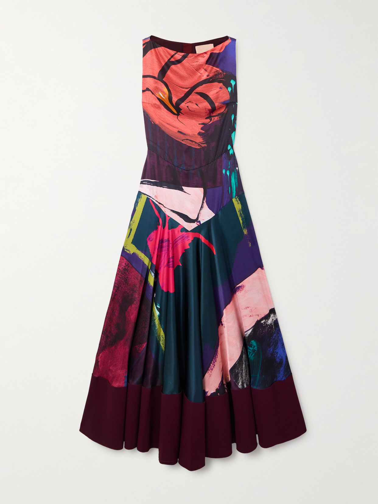 Roksanda Munir Printed Silk-satin Maxi Dress In Multi