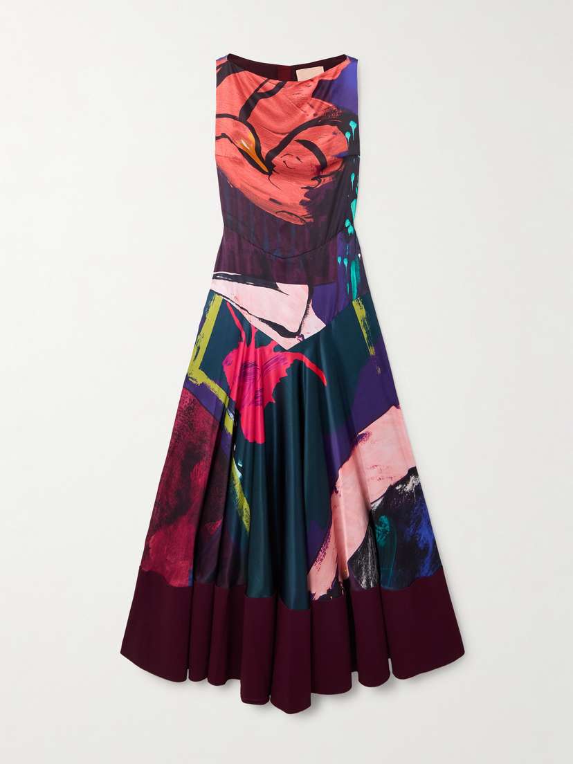 Roksanda Munir Printed Silk-satin Maxi Dress