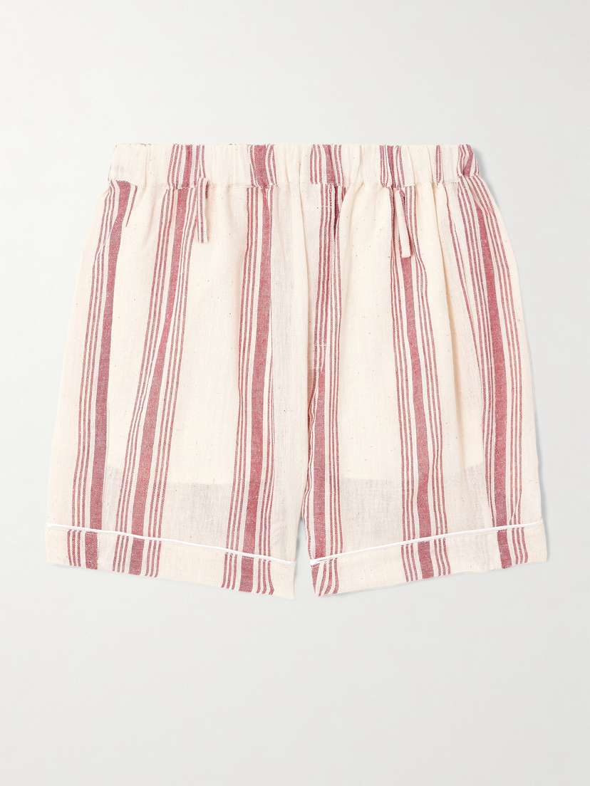 BETTTER Striped Cotton-gauze Shorts