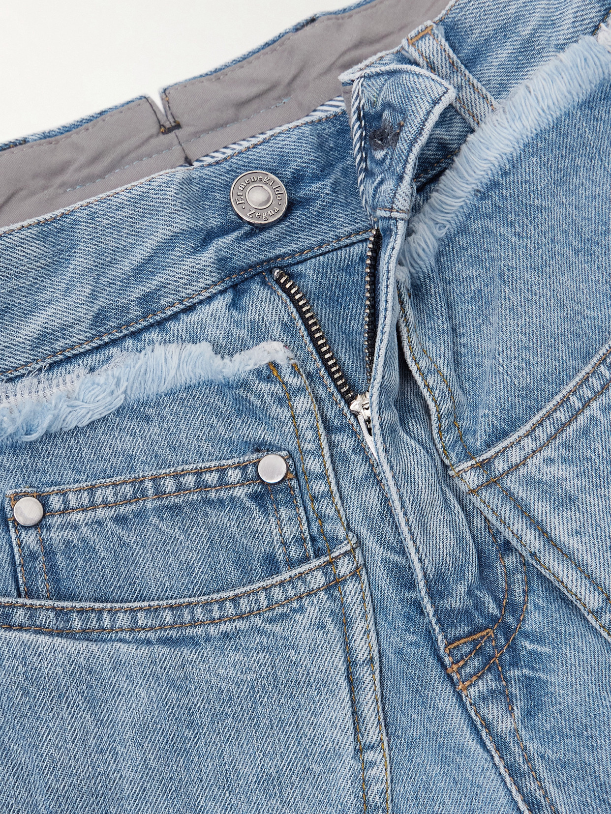 Bettter Wrap-effect Frayed Mid-rise Straight-leg Jeans In Blue