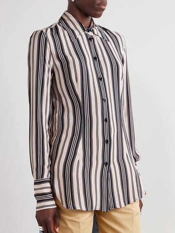 BETTTER Rowan striped crepe shirt