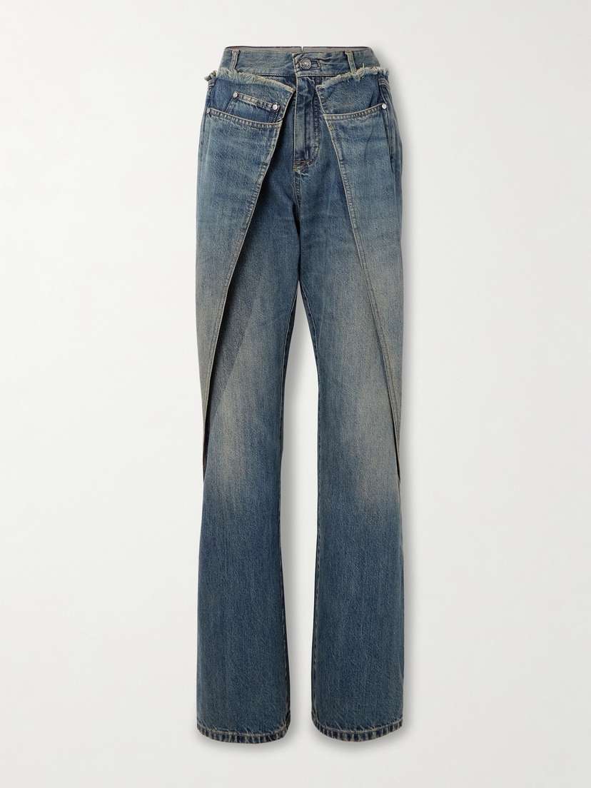 BETTTER Wrap-effect Frayed Mid-rise Straight-leg Jeans
