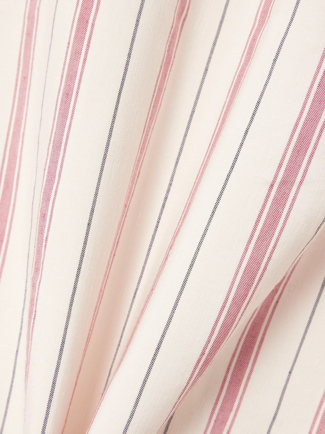 Bettter Linden Poplin-trimmed Striped Silk And Linen-blend Shirt In Neutral