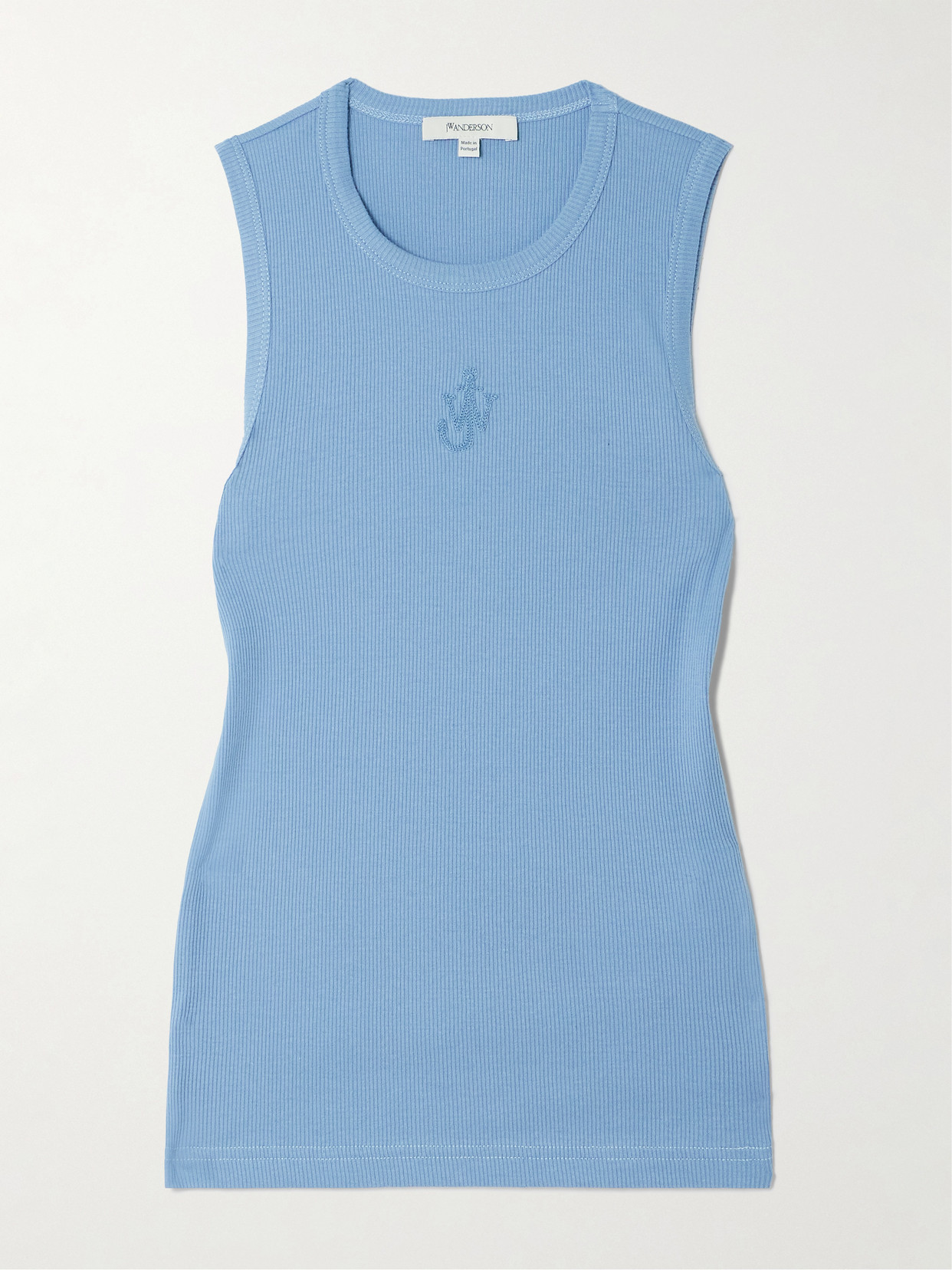 Jw Anderson Logo-embroidered Ribbed Cotton-jersey Tank