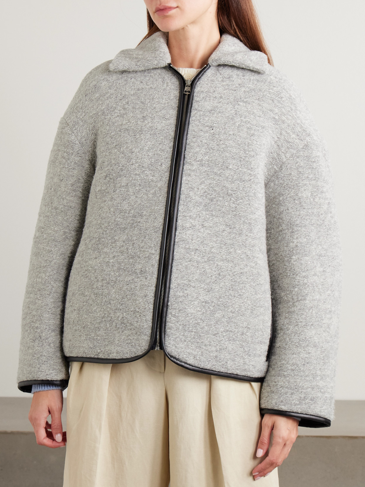 Jw Anderson Wool And Cotton-blend Jacket In Gray