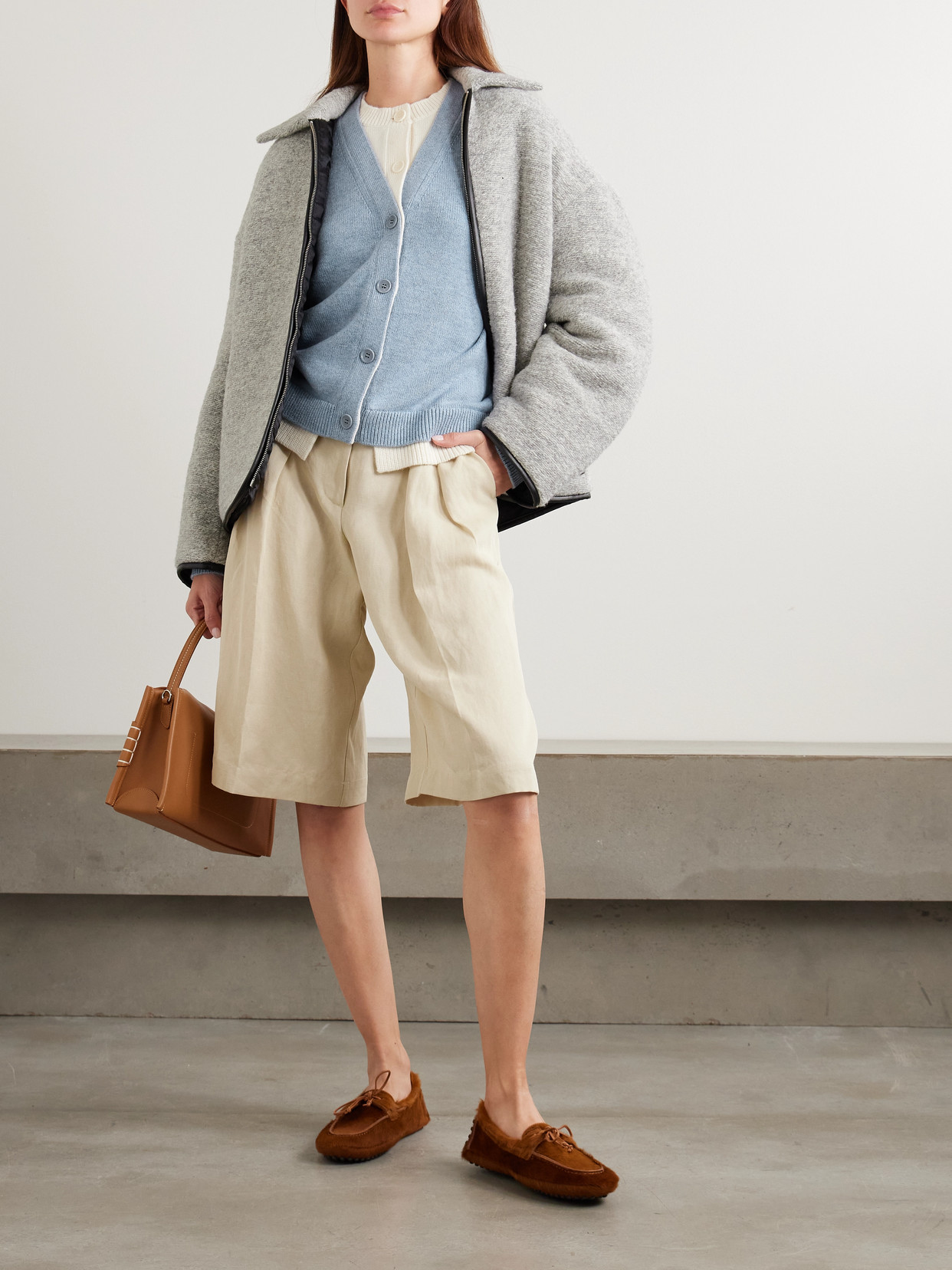 Jw Anderson Wool And Cotton-blend Jacket In Gray