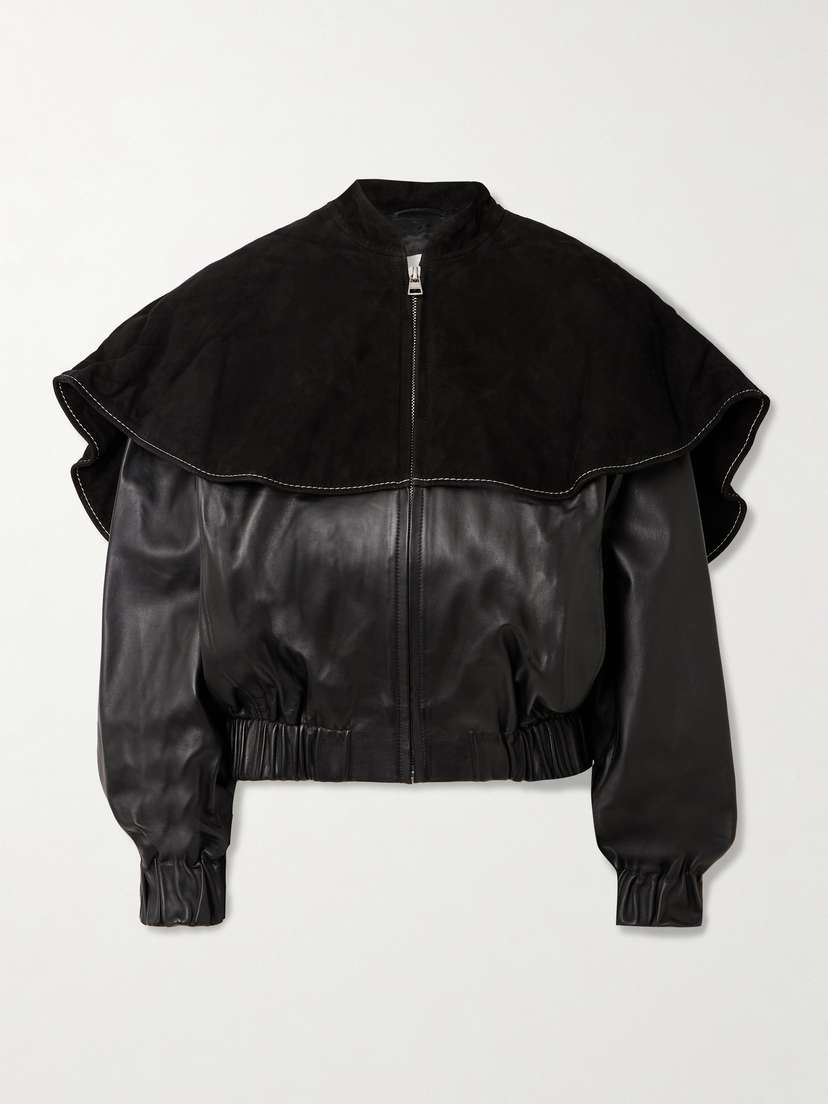 JW Anderson Padded Suede And Leather Bomber Jacket