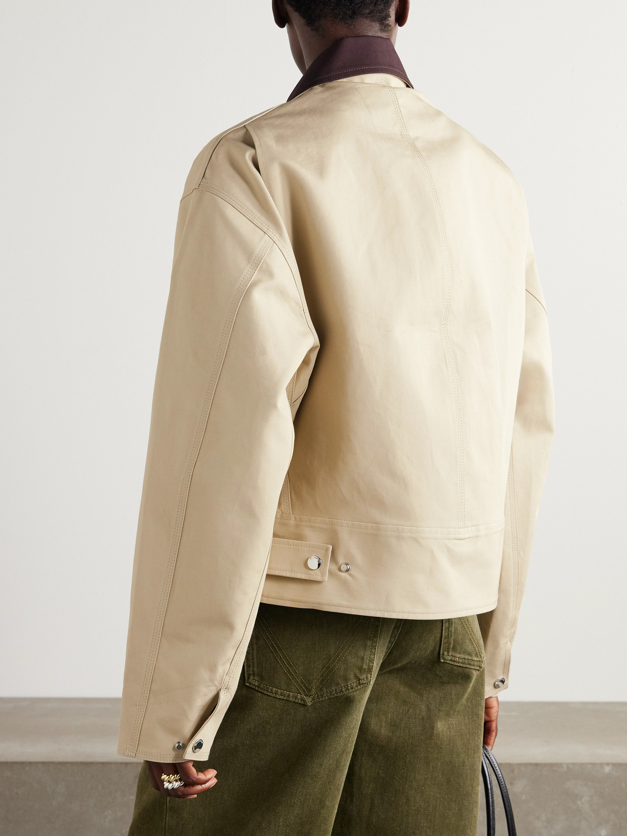 Jw Anderson Peplum Cotton Jacket In Neutral