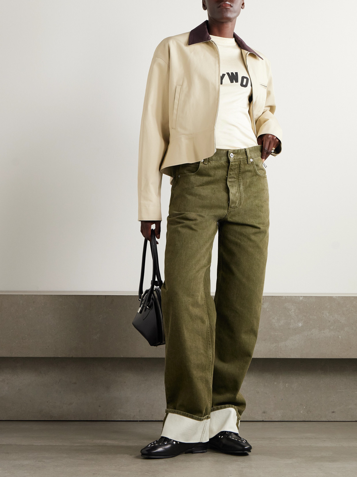 Jw Anderson Peplum Cotton Jacket In Neutral