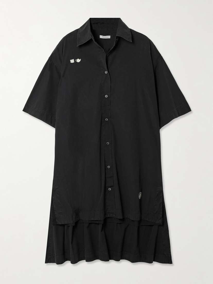 JW Anderson Embroidered Cotton-voile Midi Shirt Dress