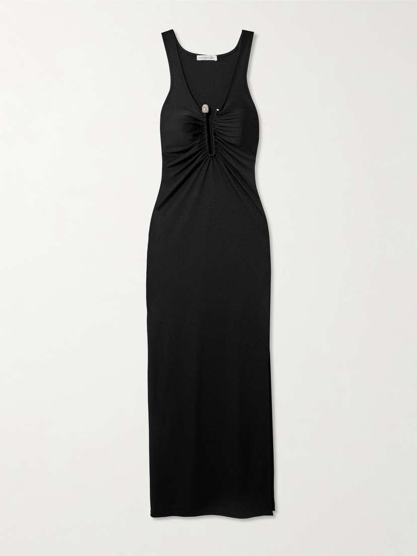 Christopher Esber Crystal-embellished Ruched Stretch-jersey Maxi Dress