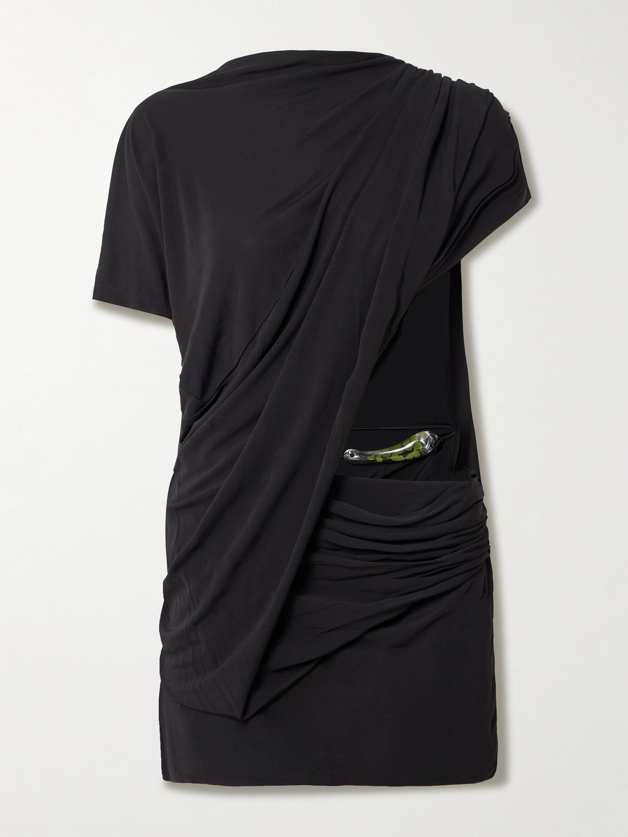 Christopher Esber Encased Nature Resin-trimmed Cutout Jersey Mini Dress In Black