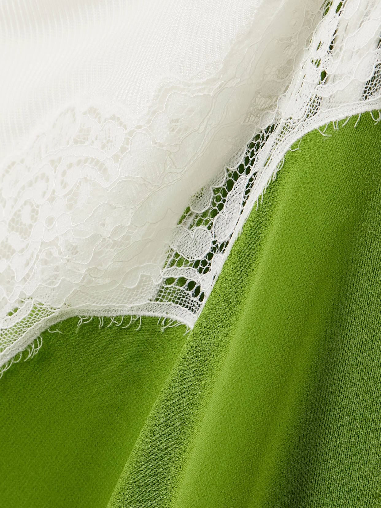 Christopher Esber Asymmetric Lace-trimmed Ruched Stretch-jersey And Crepe Dress In Green
