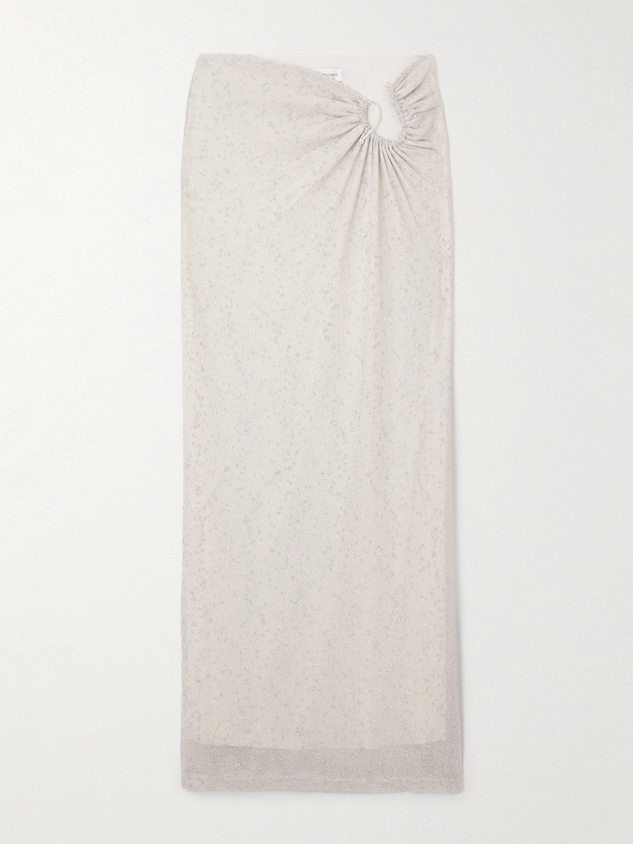 Christopher Esber Imber Gathered Metallic Jersey Maxi Skirt In Silver