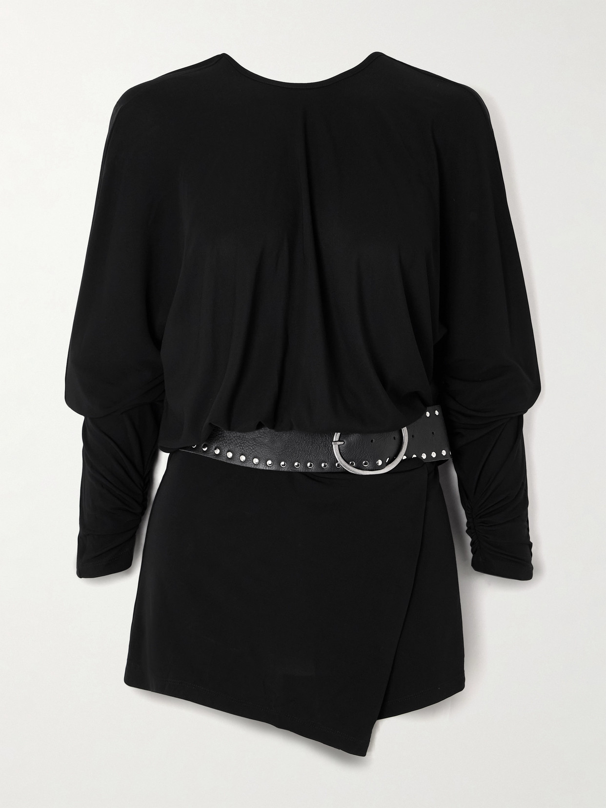 Christopher Esber Belted Open-back Jersey Mini Dress In Black