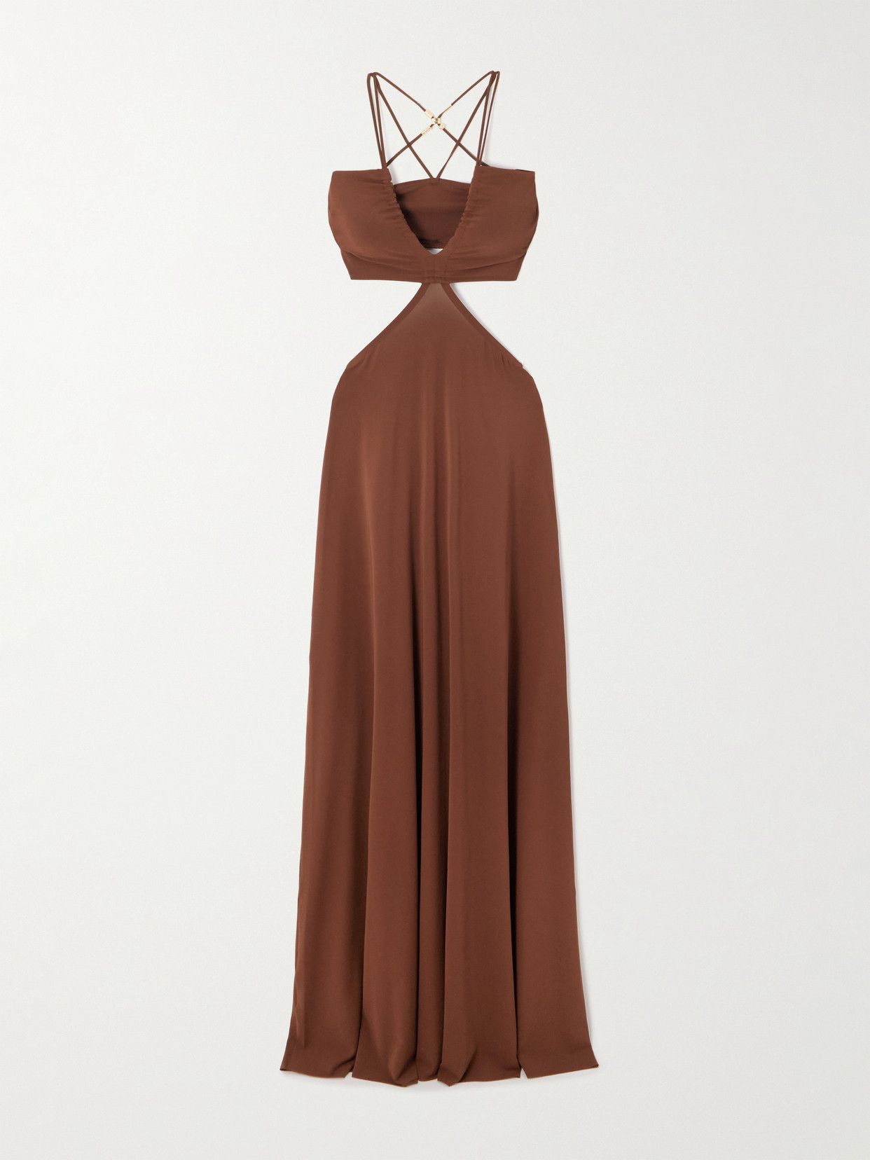 Eres Trésor Saba Cutout Embellished Stretch-jersey Maxi Dress