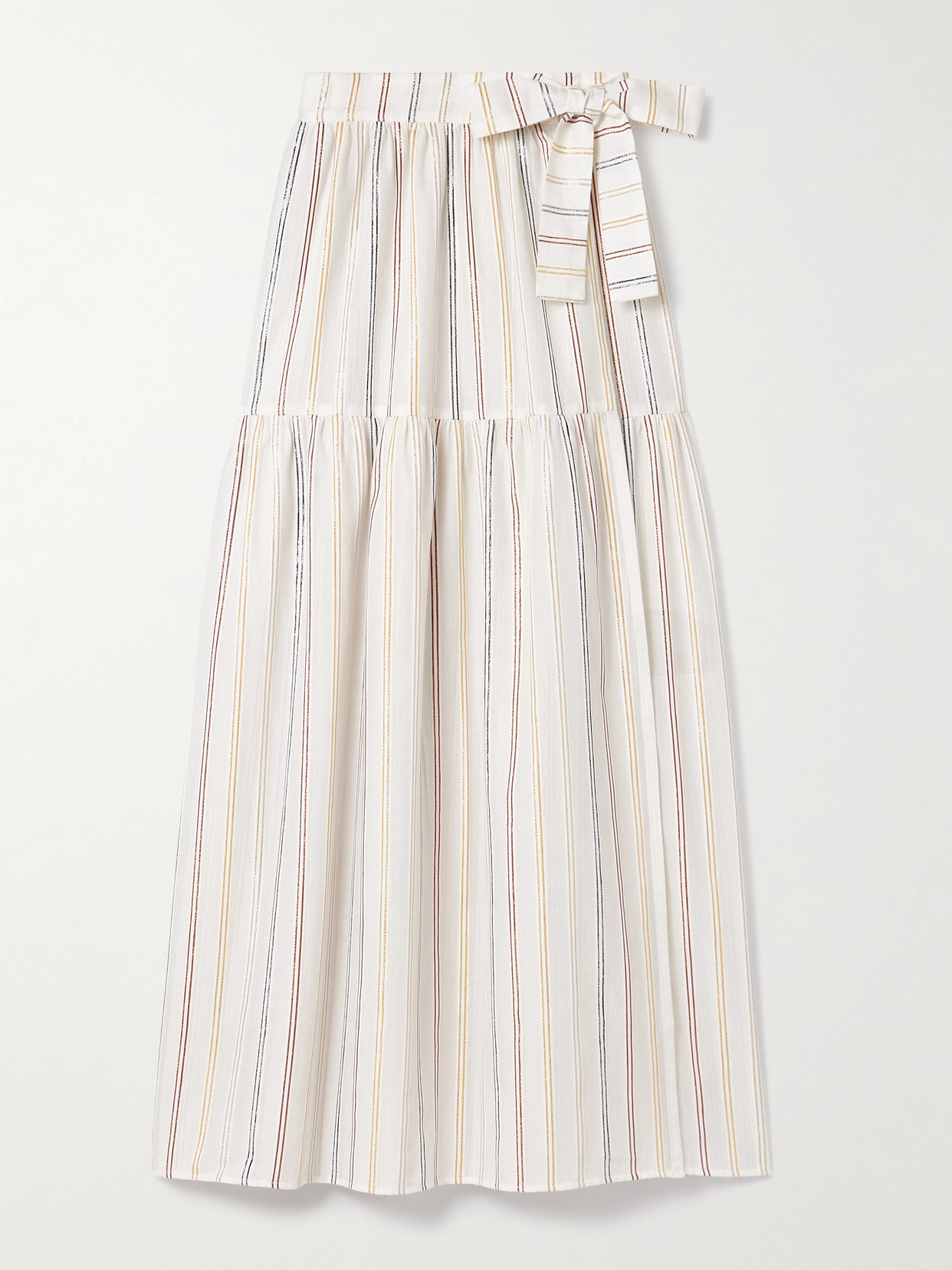 Eres Cotton-blend Stripe Brillante Maxi Skirt In White