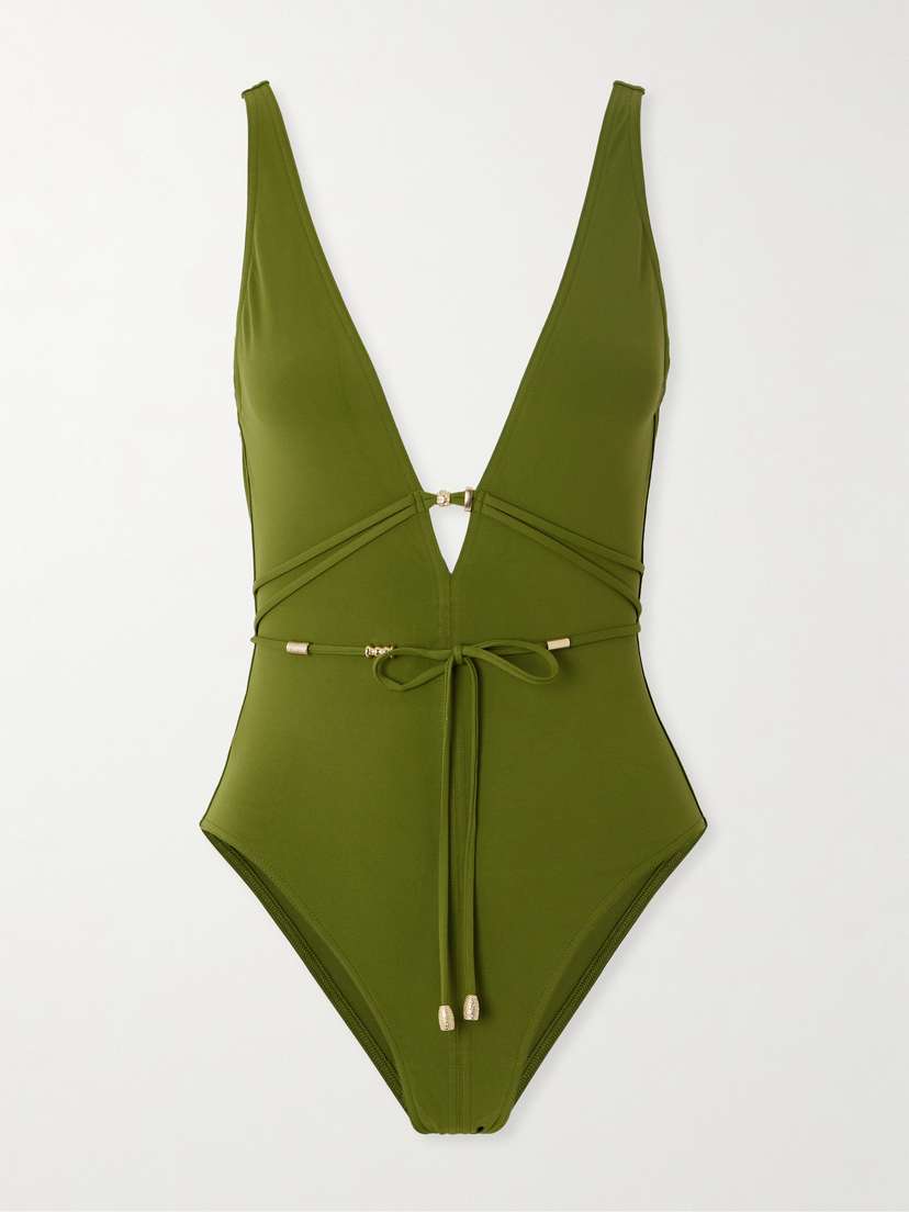 Eres Trésor Lagon Embellished Open-back Swimsuit