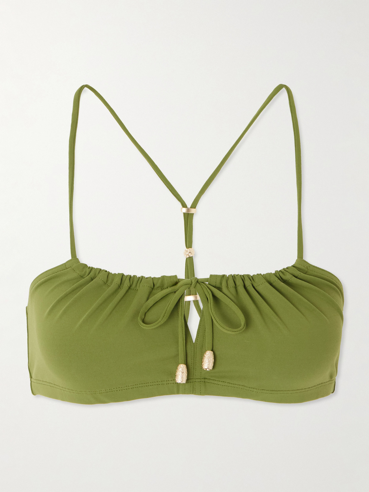 Eres - Abysses Cutout Embellished Bikini Top - Green