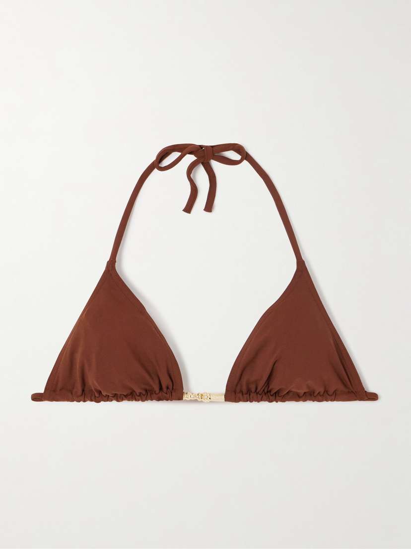 Eres Bijoux Trésor Ephemere Embellished Triangle Bikini Top