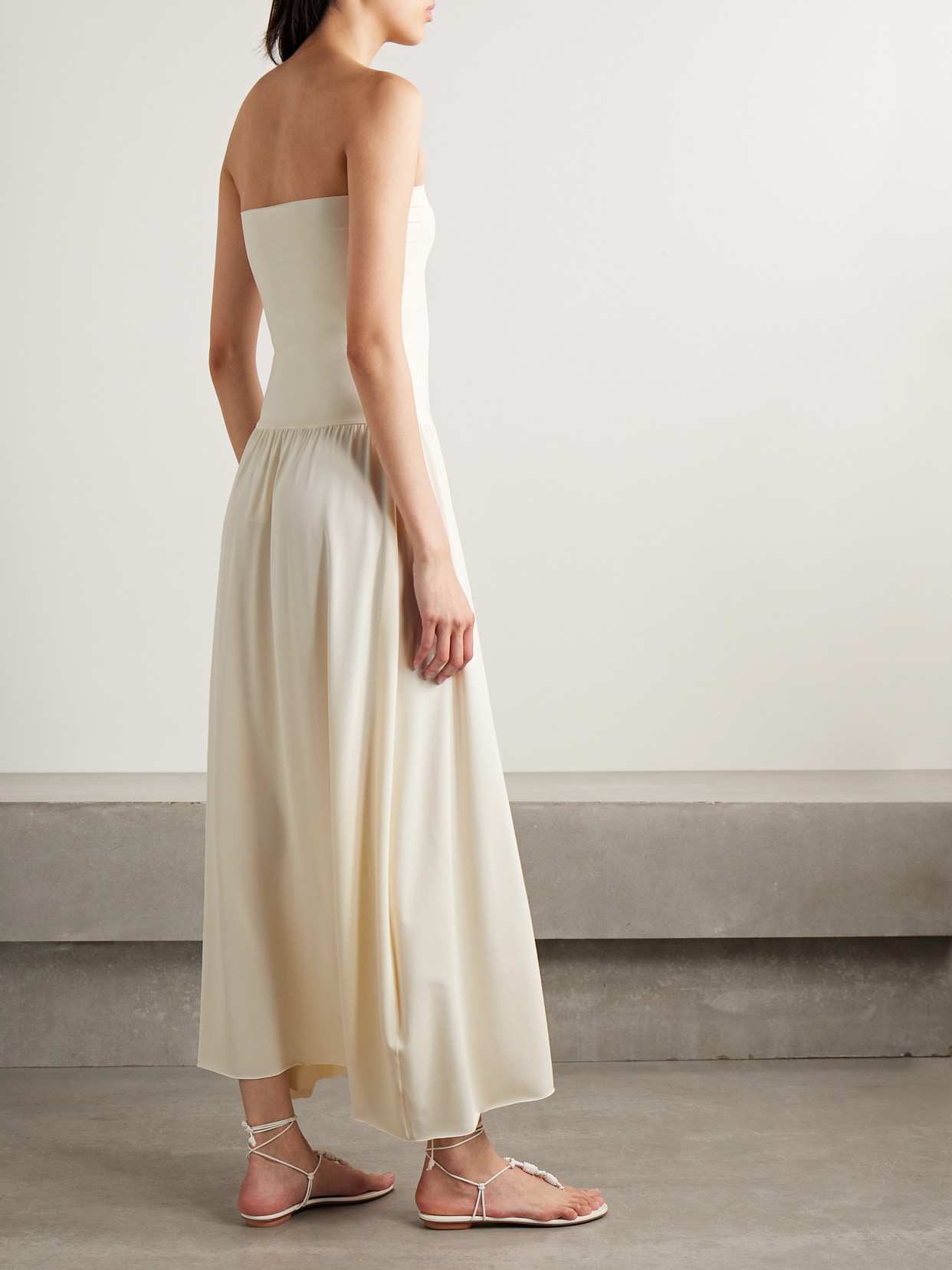 Eres Les Essentiels Oda Strapless Stretch-jersey Maxi Dress In White