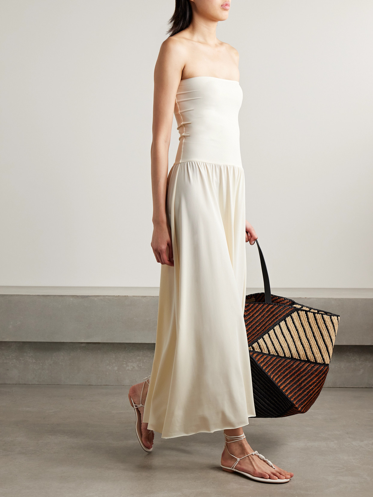 Eres Les Essentiels Oda Strapless Stretch-jersey Maxi Dress In White