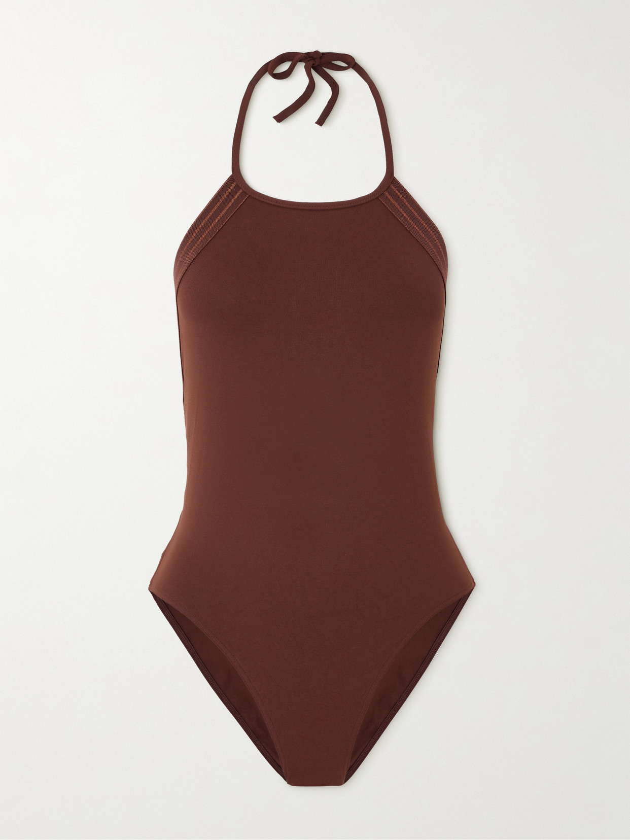 Eres Evening Numero Metallic Striped Halterneck Swimsuit