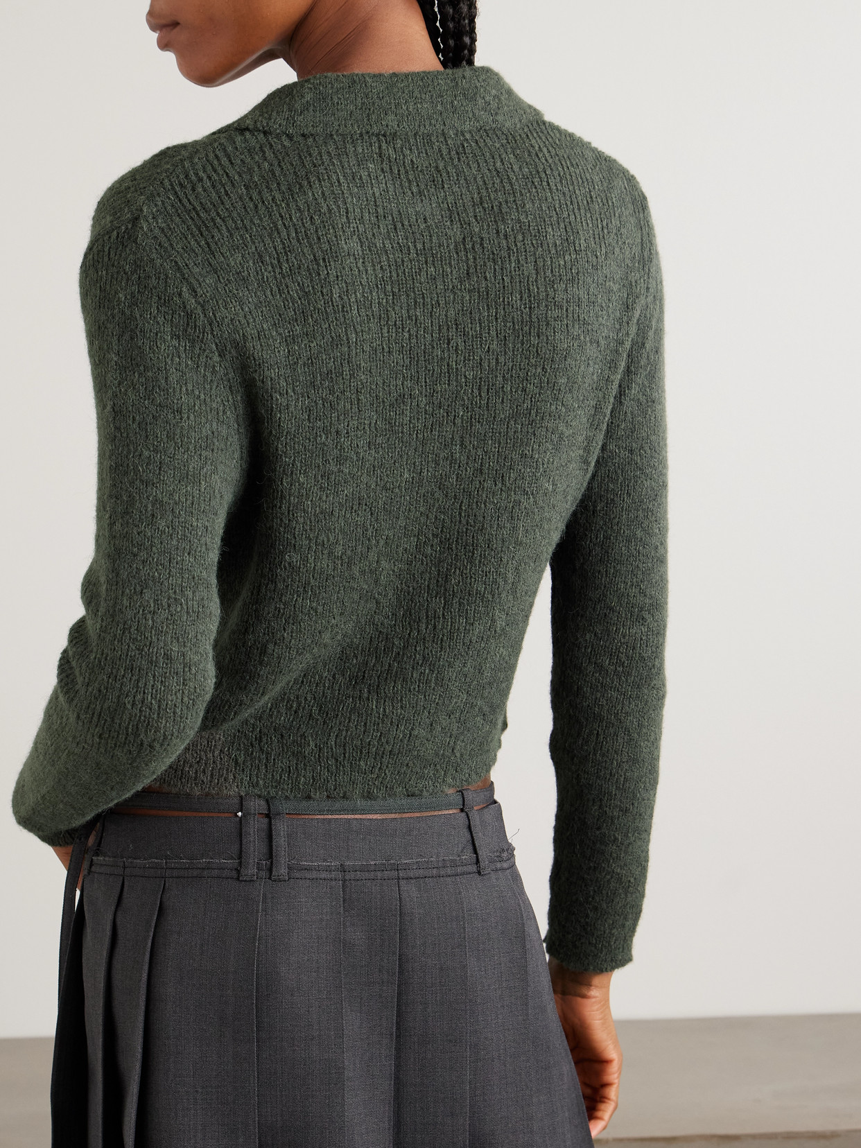 Our Legacy Mazzy Open-knit Brushed Alpaca-blend Cardigan