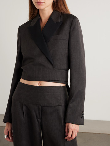 OUR LEGACY Cropped wool wrap blazer