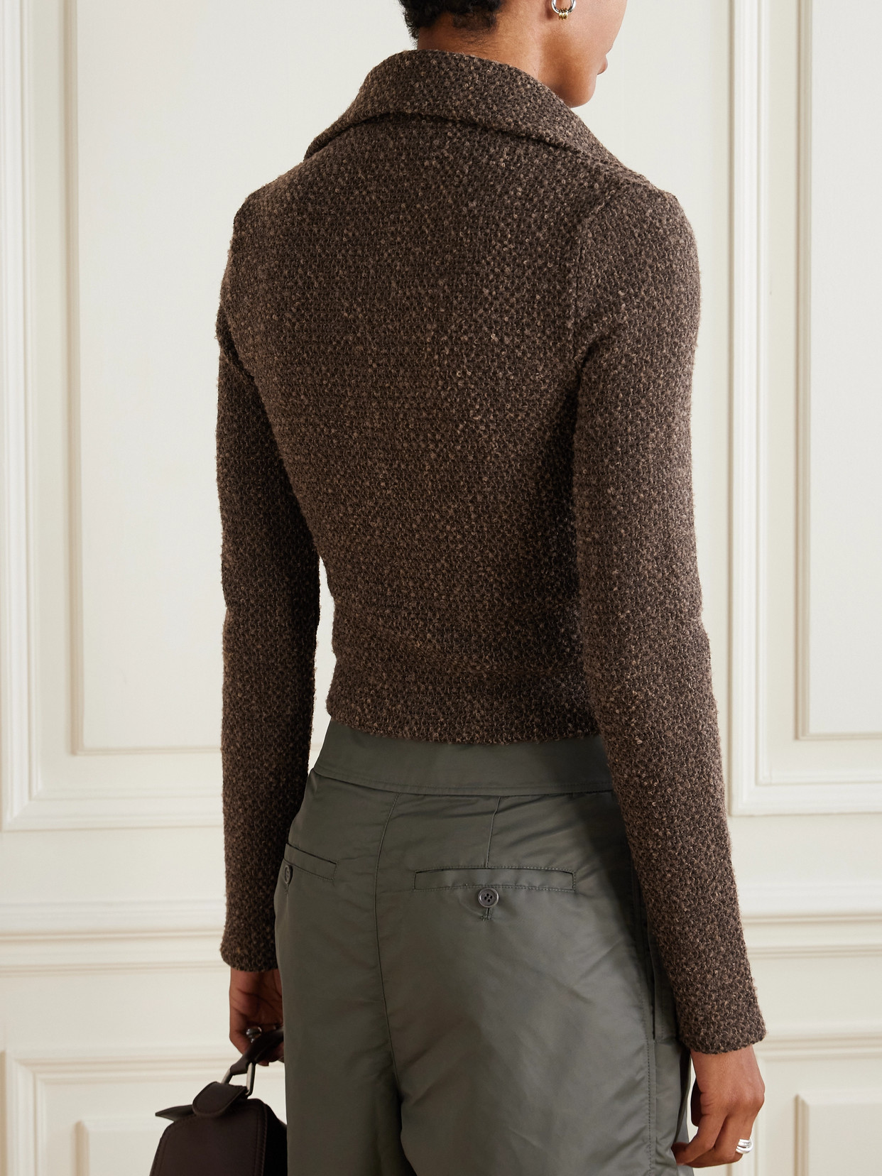 Our Legacy Slim Zip Longlseeve Cardigan In Brown
