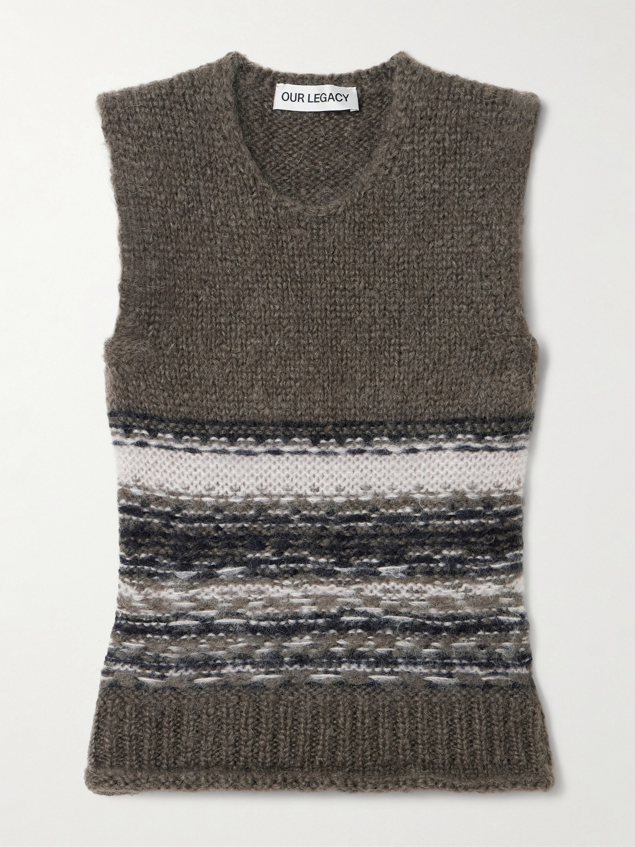Our Legacy Pleaser Striped Mohair And Wool-blend Tank In Multi