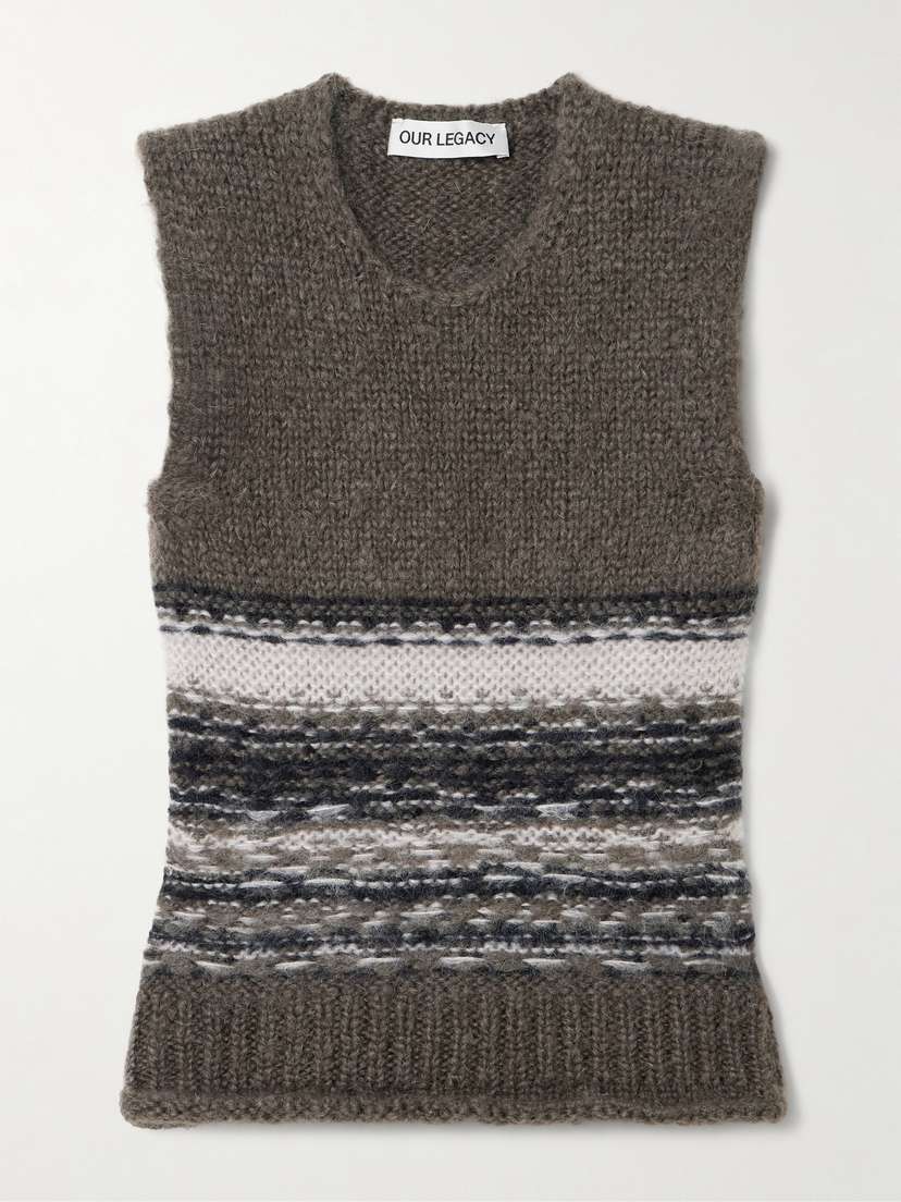 Our Legacy Pleaser Striped Mohair And Wool-blend Tank
