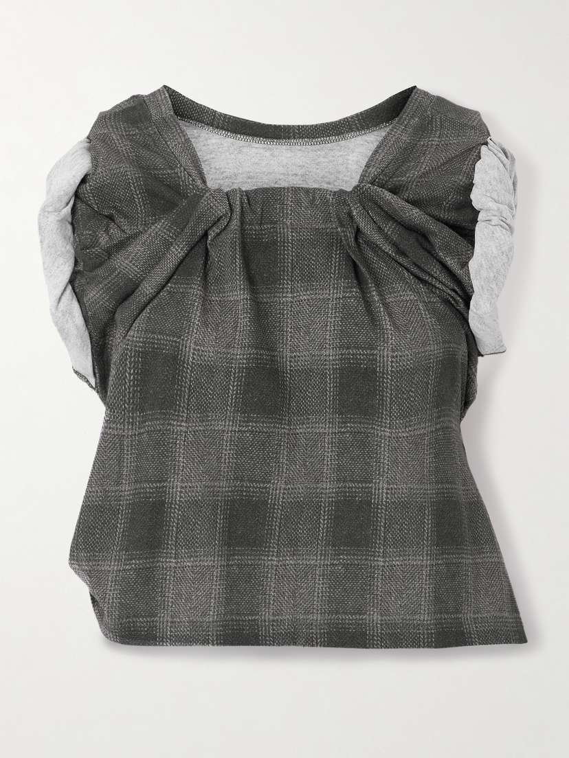 Our Legacy Asymmetric Checked Cotton T-shirt