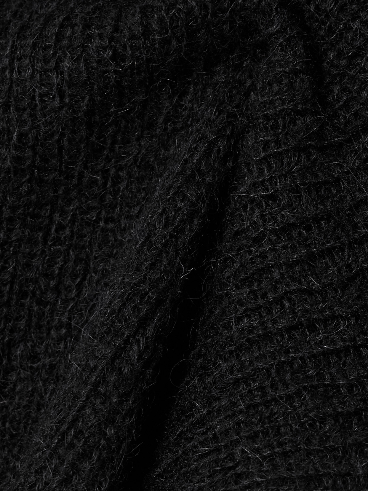 Our Legacy Compact Hooded Ribbed Brushed Alpaca-blend Cardigan In Black